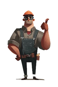 Basile sur le chantier